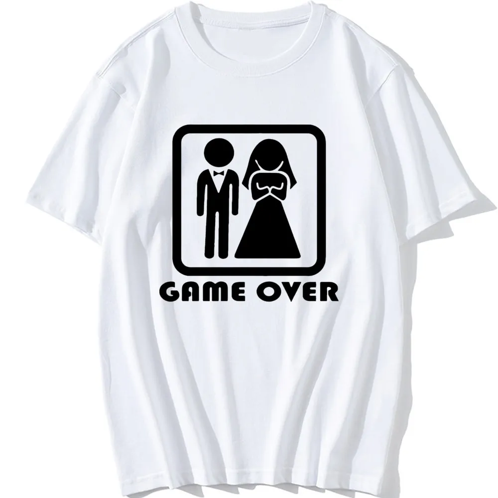 Game Over Shirt Men Bride Top Groom Bachelor Clothing Funny Bachelorette  Party T Shirts Meme T-Shirt Summer Husband T-shirt | Lazada PH