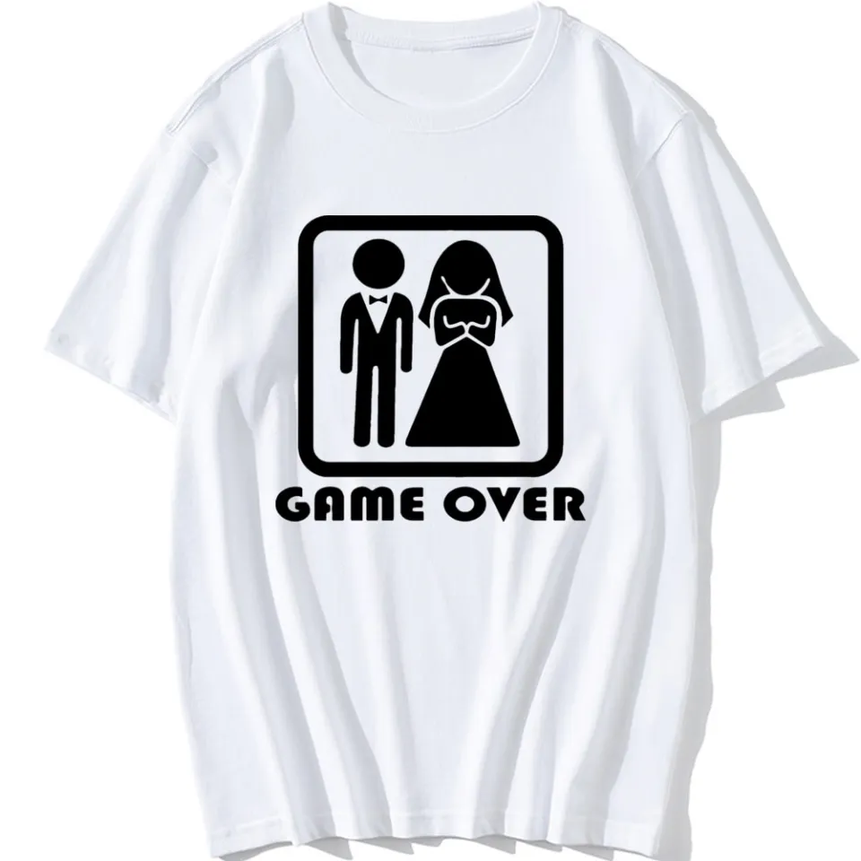 Funny Bride and Groom Meme & Quote T-Shirt Game Over