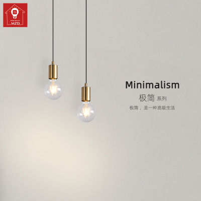 MZD【With Light Bulb】โคมระย้าข้างเตียงนอน Simple Modern Study Single-Head Chandelier New Restaurant Lamp Bar Lamp