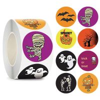 100-500pcs Halloween Pumpkin Ghost Sticker Packaging Sealing Label Sticker 1inch Gift Stickers Labels Horror Creation Decoration Printing Stamping