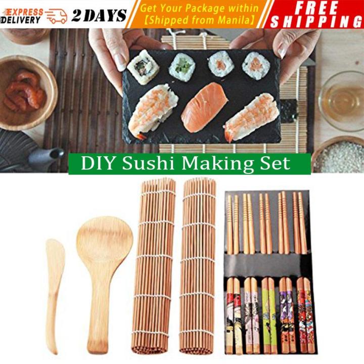 5pcs Rolling Mats Sushi Tool Set Rice Mold Bamboo Sushi Making Tool Kit  Roll Cooking Tools Japanese Handmade Kitchen Accessories