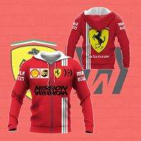 F1 FERRARI Sweatshirt Hoodie Sportwear Suit Casual Clothes 3D ALL OVER PRINTED