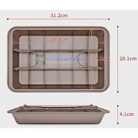 ถาดอบขนม ถาดอบ ถาดอบบราวนี่ 18 ช่อง เคลือบเทปล่อน อย่างดี