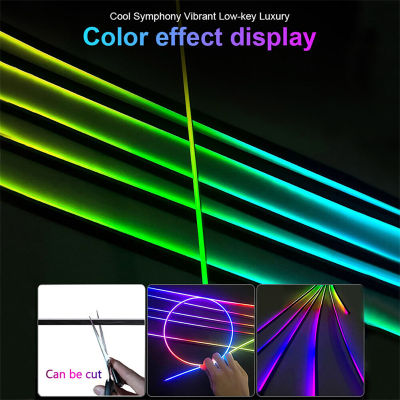 18 In 1สีเต็มลำแสงรถไฟโดยรอบ RGB 64สีสากล LED ภายในซ่อนแถบอะคริลิซิมโฟนีบรรยากาศโคมไฟ