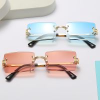 [COD] 2023 New Sunglasses Frameless Glasses Fashion Trend Net Same