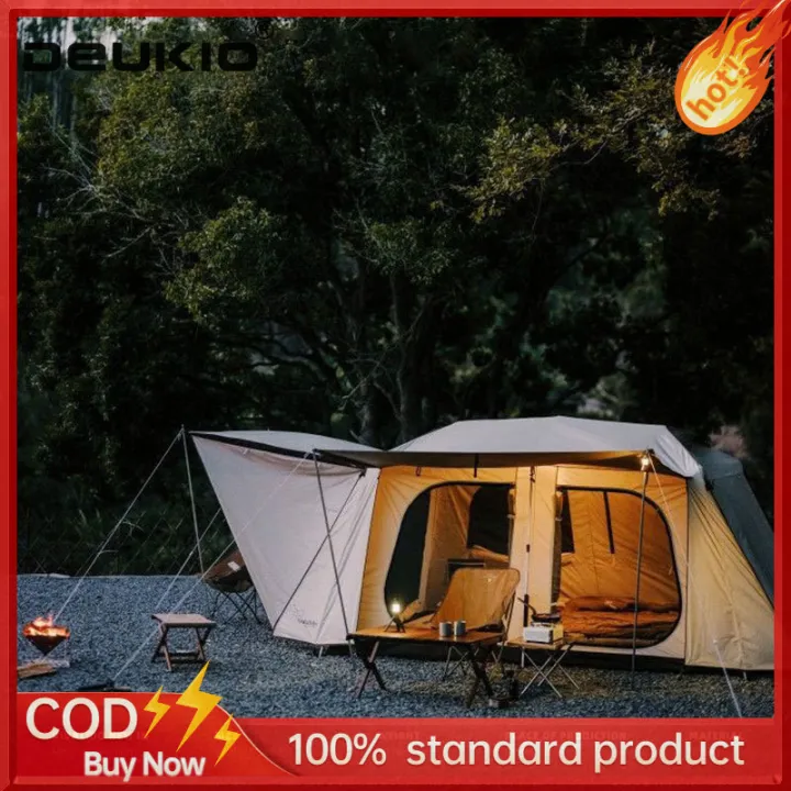 DEUKIO🏕️ เต็นท์วิลล่าหรูสองห้องนอนห้องนั่งเล่นแคมป์นอกบ้านสองคนชั้นกัน ...