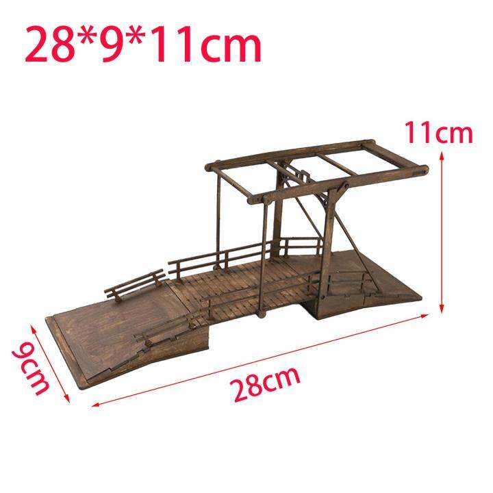 dolity-1-72โมเดลสะพานไม้ทำด้วยมือโมเดลยานพาหนะลาดตระเวนงานฝีมือตัวต่อสำหรับเด็กของสะสมของเล่นเพื่อการศึกษาจัดแสดงของขวัญ