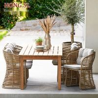 Exclusive customization Outdoor rattan chair table and chair combination balcony room three-piece outdoor courtyard garden leisure coffee table rattan patio furniture