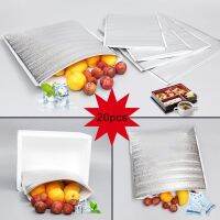 20Pcs Thermal Insulated Bags Disposable Heat Insulation Lunch BagS Aluminum Foil Disposable Food Delivery Pouch