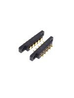 2 Pcs Spring Loaded Connector Pogo Pin 5 Pin 2.54 mm Pitch Through Holes PCB Vertical With Flange Panel Mount Single Row Strip