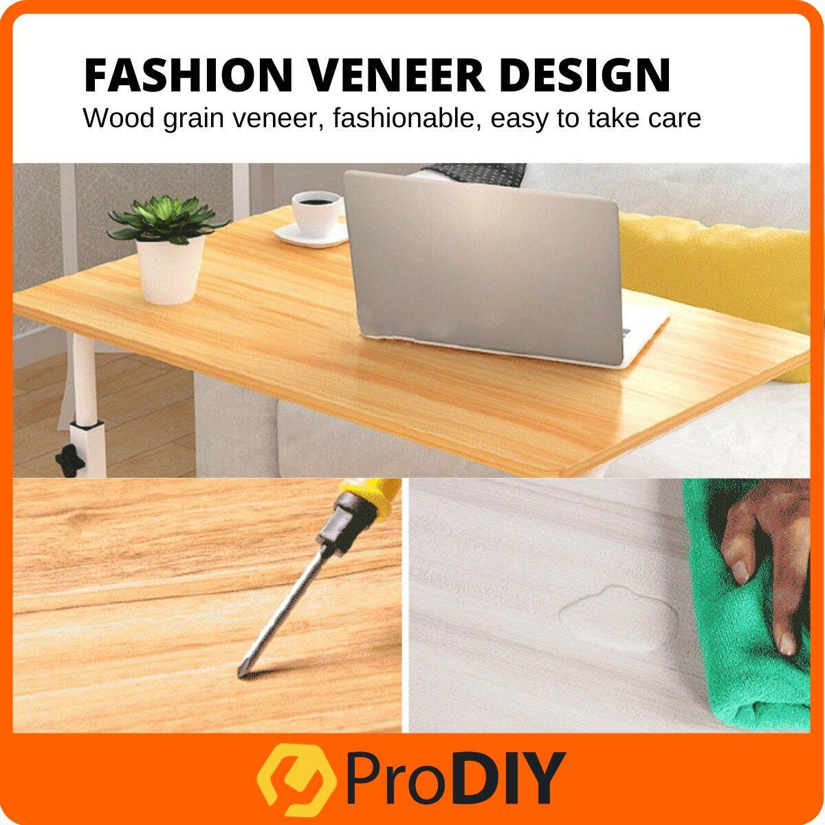 Multifunctional Portable Easy Lifting Laptop Table Computer Desk Height Adjustable with Wheels Meja Komputer 60X40cm