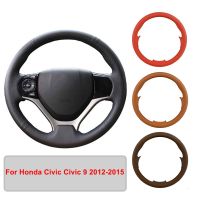 Hand-stitched Artificial Leather Car Steering Wheel Cover For Honda Civic Civic 9 2012-2015 Original Steering Wheel Braid Steering Wheels Accessories