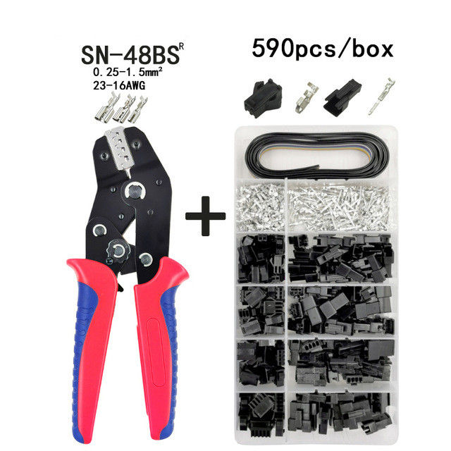 SN-48BS Crimping Pliers 0.25-1.5mm2 23-16AWG With Tab 2.8 4.8 6.3mm Terminal Box Car Connector Wire Electrician Tools