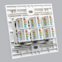 86X86 Type RJ45 CAT5E คอมพิวเตอร์โมดูลเครือข่ายแผงเต้ารับสายเคเบิลอินเทอร์เฟซเต้ารับติดผนัง