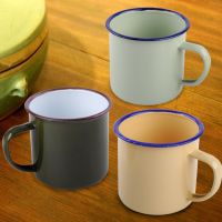 hotx【DT】 8cm Outdoor Enamel Cup Mug for Drinking Camping Hiking