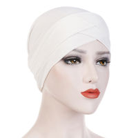 ?jiajia01? ฝาครอบเต็มด้านในฮิญาบหมวกมุสลิมยืดผ้าพันคอหมวกอิสลาม underscarf Bonnet