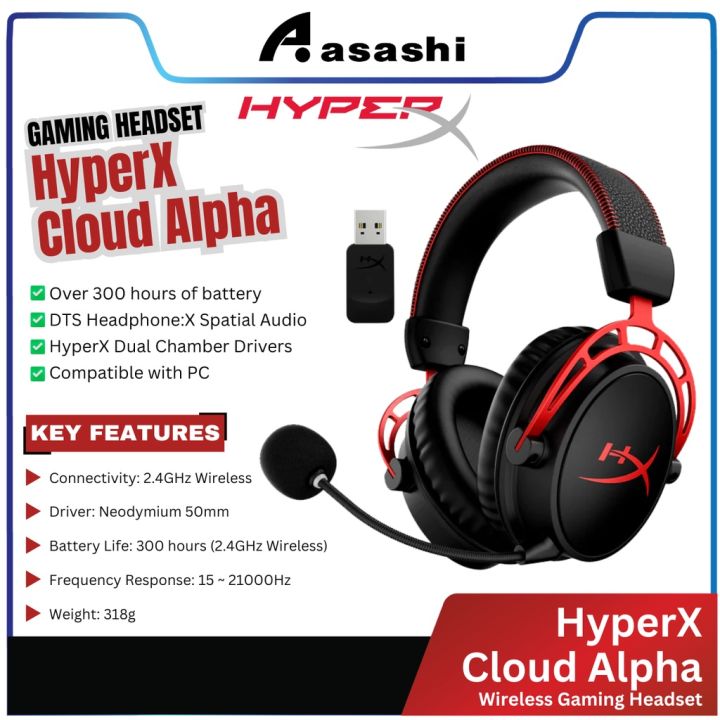 HyperX Cloud Alpha Wireless Gaming Headset Red Lazada