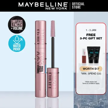  Maybelline Lash Sensational Sky High Washable Mascara + Hyper  Easy Liquid Eyeliner Makeup Bundle, Includes 1 Mascara in Blackest Black  and 1 Eyeliner in Pitch Black : Beauty & Personal Care