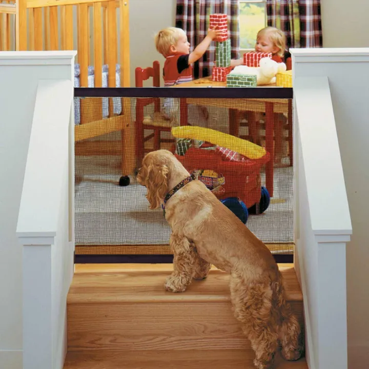 Magic Mesh Dog Barrier Indoor Outdoor Folding Safety Fence Puppy