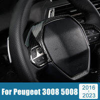 ABS พวงมาลัยรถยนต์เลื่อมแผ่นครอบสติกเกอร์ตกแต่งสำหรับ Peugeot 3008 5008 GT 2016 2017 2018 2019 2020 2021 2023 2022