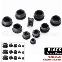 Hitam 2Mm-50Mm Karet Silikon Snap-On Blanking Bore Colokan Lubang Sumbat Bulat Tabung Pipa Ujung Topi Penyegelan Tahan Debu Tahan Air