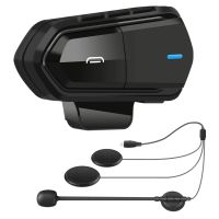 B35 Motorcycle Intercom Microphone, Bluetooth 5.0 Helmet Headset Interphone FM Radio HI-FI Sound Quality Siri