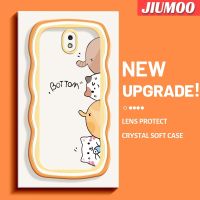 JIUMOO ปลอกสำหรับ Samsung J7 Pro J7 2017 J7 2018การ์ตูนแมวน่ารัก Macaron สีสันน่ารักครีม Wave ขอบนุ่มกันกระแทกแบบใสเคสมือถือ Creative โปร่งใสลายกล้องถ่ายรูปปลอกง่ายอ่อนโยนป้องกัน