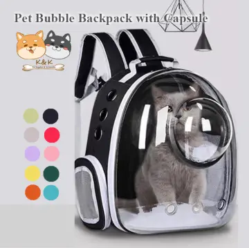 Back Extension Cat Backpack, Space Capsule Transparent Bubble Expandable  Pet Carrier for Kitten and Small Dog up to 12 Pounds