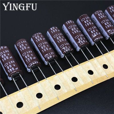 10Pcs/100Pcs 100uF 80V Japan NCC LXV Series 10x25mm Low impedance Long Life 80V100uF replace 100uF 63V Capacitor