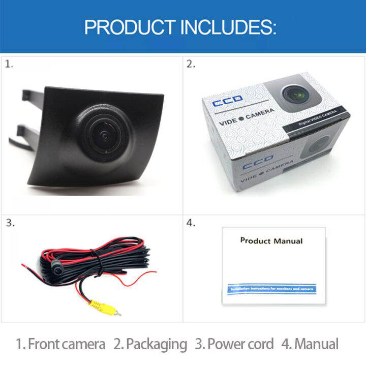 2021Car Front Camera For BMW X5 F15 2015 2016 HD Waterproof CCD High Quality Driving Safety Distance 170° wide-angle image