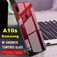 ส่งจากไทย Case Samsung A10s เคสกระจก เคสกันกระแทก เคสซัมซุง เคสกระจกไล่สี ขอบนิ่ม เคสกระจกสองสี