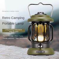✽ஐ Artistic Handheld Retro Camping LanternLED Bronze Camping LampWarm Light USB Rechargeable Tent LightWaterproof