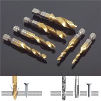 ﹉┋⊕ 1PC Compound Screw Tap Bit Set M3/4/5/6/8/10 Hex Spiral Tap Countersink Drill Reamer Titanium Soft Metal Tapping Chamfering Tool