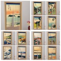 【YD】 NorenThirty-six Views of Mount Ukiyo-e Bedroom Room Porch Half Fengshui Door Curtain Decorations