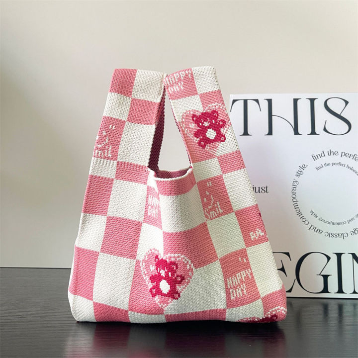 knot-stripe-women-japanese-shopping-bags-wide-wrist-color-mini-knit-knot-wrist-bag-knit-handbag-handmade-handbag