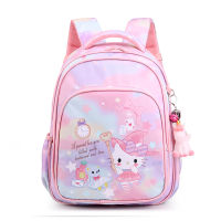 Kawaii Cat Print Kids School Backpack Cute Cat Pattern Primary School Bags for Girls Waterproof Bag Kids Book Satchel Age 6-9-12