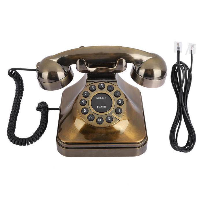 โทรศัพท์บ้านสไตล์วินเทจสีบรอนซ์-โทรศัพท์บ้านสไตล์วินเทจเครื่องเรียกตั้งโต๊ะสำหรับบ้านออฟฟิศ