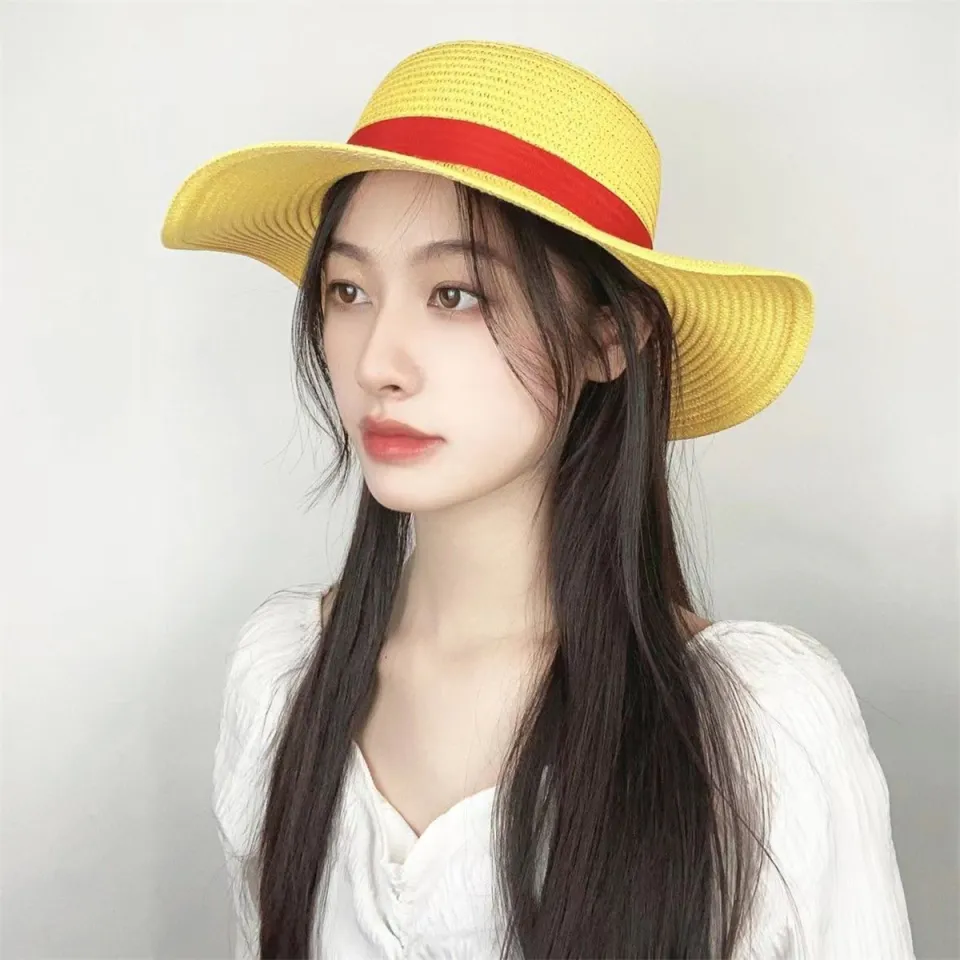 ariarly Straw Hat,Luffy Straw Hat with String Pirate Hat Anime Cosplay  Costume Straw Hat Sun Hat for Kids Adults : : Moda