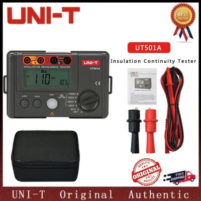 UNI-T UT501A 1000V เครื่องวัดความต้านทานฉนวนเครื่องทดสอบพื้นดิน Megohmmeter โวลต์มิเตอร์ W/LCD Backlight