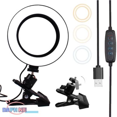 ▩❁♈ DAPHNE Clip On Lighting Kit Zoom Lighting Video Conference Selfie Ring Light Dimmable Fill The Light 3 Colors Mode LED Laptop Computer Monitor