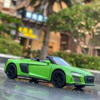 1:32สไปเดอร์รถ Audi รถ R8เปิดประทุนโมเดลรถอัลลอยรถของเล่นแบบ Diecast น้ำหนักเบาและเสียงของขวัญของเล่นแบบจำลองรถจำลอง