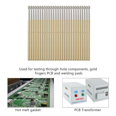 ชุดหัวทดสอบทองแดงฟอสเฟอร์ชุดหัวทดสอบ100ชิ้นหัววัดสำหรับเปลี่ยนแผ่นทดสอบ Pcb นิ้วทอง P50-J1 P50-B1