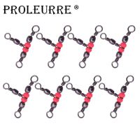 10Pcs/lot Solid Ring Fishing Tackle Accessory equipment Fishing Rolling Triple Swivels Bearing Connector Fish Hooks Accessories