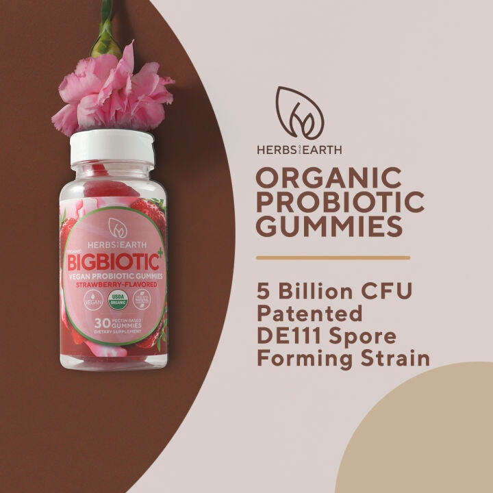 Probiotic Gummies for Adults BIGBIOTIC Certified Organic - 30 Count, 5 ...