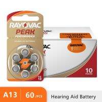 PCMS 60 ชิ้นใหม่สังกะสีอากาศ 1.45V Rayovac Peak เครื่องช่วยฟังแบตเตอรี่ A13 13A 13 P13 PR48 เครื่องช่วยฟัง