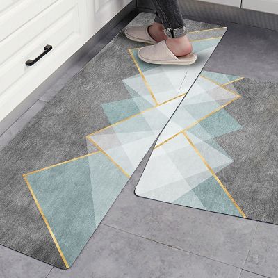 Anti-slip Long Kitchen Mat Modern Geometric Absorbent Bath Carpet Bedroom Living Room Floor Area Rug Entrance Doormat Prayer Pad