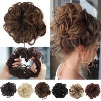 W3DD แฟชั่นผู้หญิง ชิ้นผมปลอม ยุ่งๆ หางม้า scrunchie วิกผม มวย มวยผมยืดหยุ่น Updo