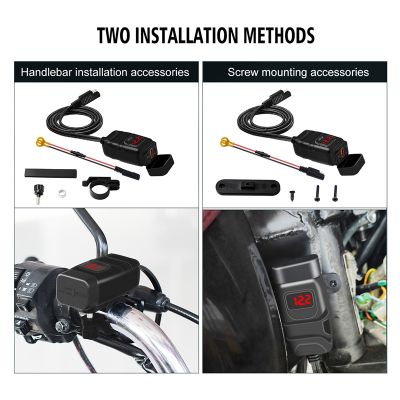 Powstation QC3.0 Motorcycle USB+Type-C Charger Waterproof Cell Quick Charger Autocycle USB Socket with Voltmeter