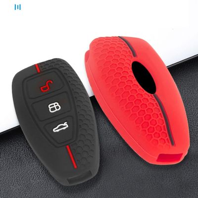 npuh Car Key Case 3 Buttons Smart Remote Control Fobs Protector Cover Skin For Ford Focus Fiesta 2018 2019 C-Max Kuga Escape
