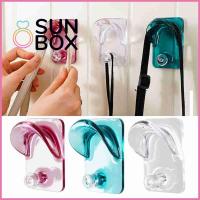 SUN BOX 2pcs ของตกแต่งห้องน้ำ สีทึบทึบ กาวติดแน่น สติกเกอร์ติดผนัง ราวแขวนผ้าเช็ดตัว ที่แขวนผนัง ตะขอไร้รอย ที่ยึดประตูผนัง